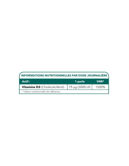 Bionops Vita Dat 3000 - Vitamine D3 Naturelle - Immunité - Ingrédients Bionops Vita Dat 3000 - Vitamine D3 Naturelle - Immunité - Ingrédients
