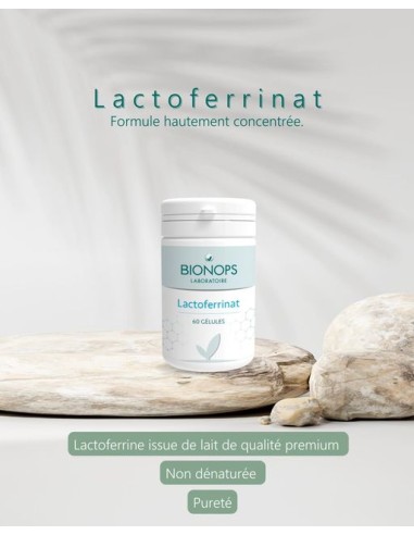 Bionops Lactoferrinat 60 gélules - Lactoferrine Bienfaits