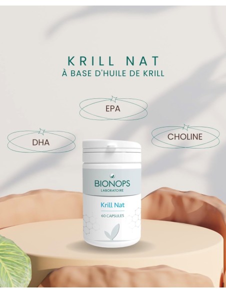 Bionops Krill Nat 60 capsules - Omega 3 + EPA + DHA Composition