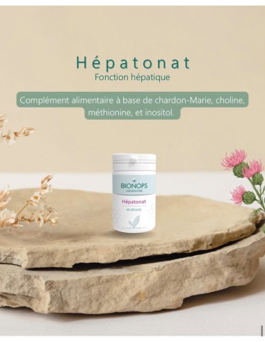 Bionops Hépatonat - Choline Citrate, Chardon Marie, Inositol, Méthionine pour la Detox foie - Bienfaits