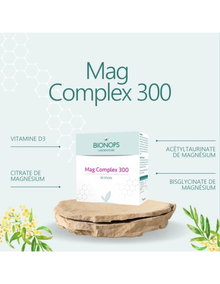 Bionops Mag Nat Complex 30 sticks - Magnésium et Vitamine D3